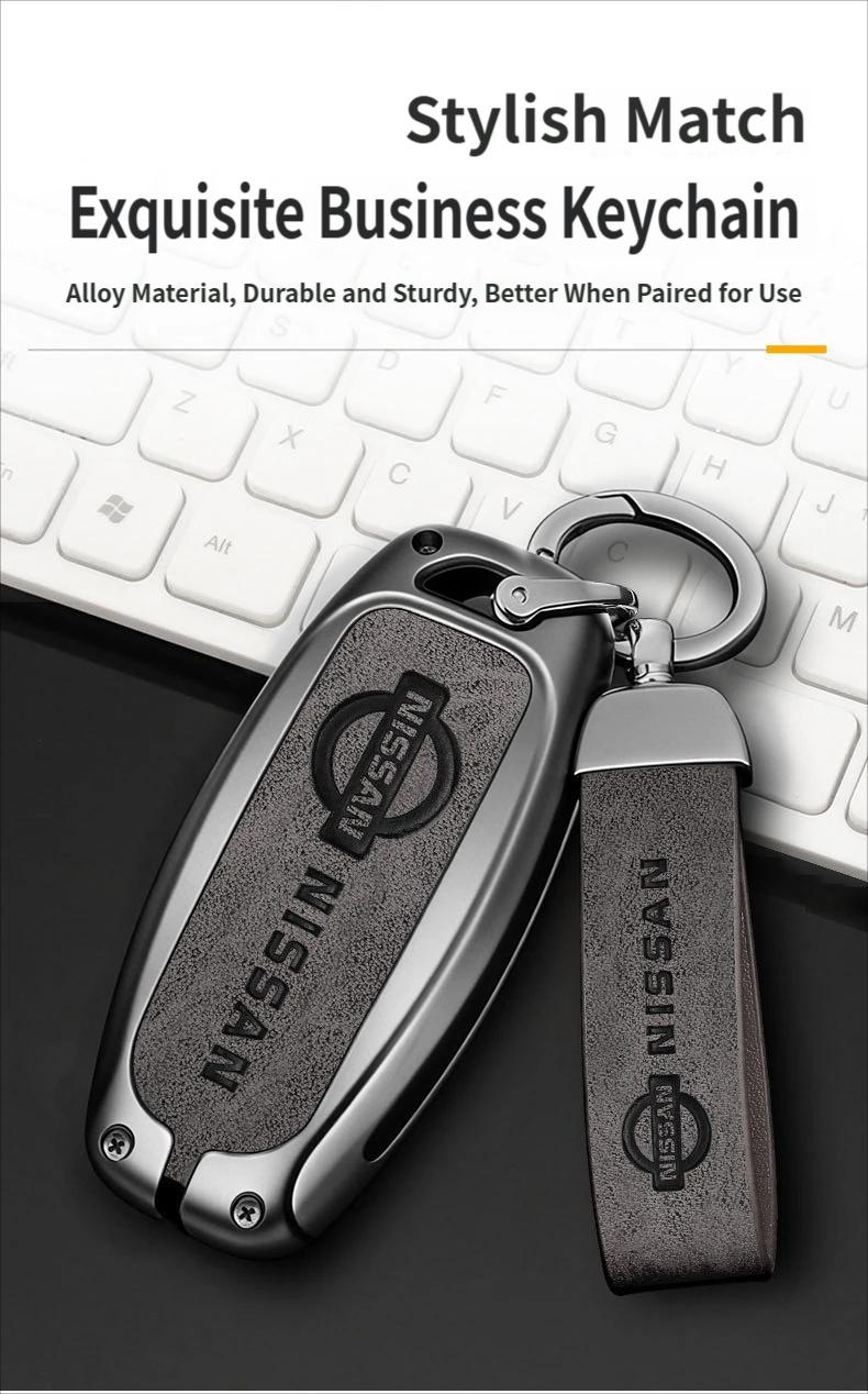 Car key cover, metal protective case, durable car key shell, suitable for Nissan Altima, Maxima, Rogue, Infiniti, key remote protective cover