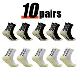 Lpxpass Unisex Grip Sports Socks - Cushioned, Breathable Crew Socks for Soccer, Fitness Training Sessions, Non-Slip Silicone Soles, Water Draining, Hand Wash Only, All Seasons (3,6,10 Pairs)