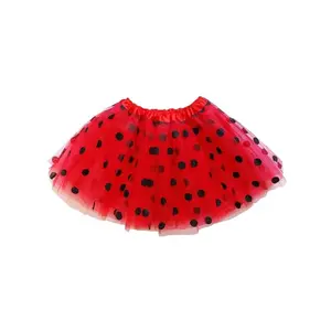 Red & Black Polka Dot Tutu Skirt – 3 Layer Tulle Skirt for Kids & Adults – Costume, Dance, Dress-Up