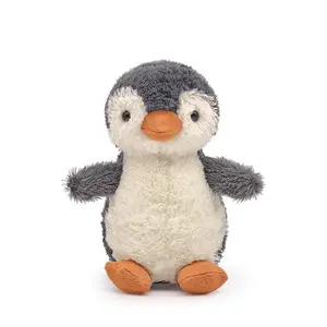 Cute Winter Penguin Plush Toy, Fluffy Penguin with Knit Hat, Soft Stuffed Animal for Kids