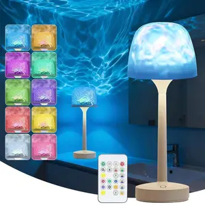 Waterproof Shower Lamp with Remote – Rechargeable RGB Ocean Wave Projector Light for Bathroom, Bedroom & Camping | Touch Control, Wireless LED Mood Light