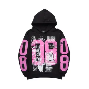 Grill Black/Pink Graphic Relaxed Hoodie
