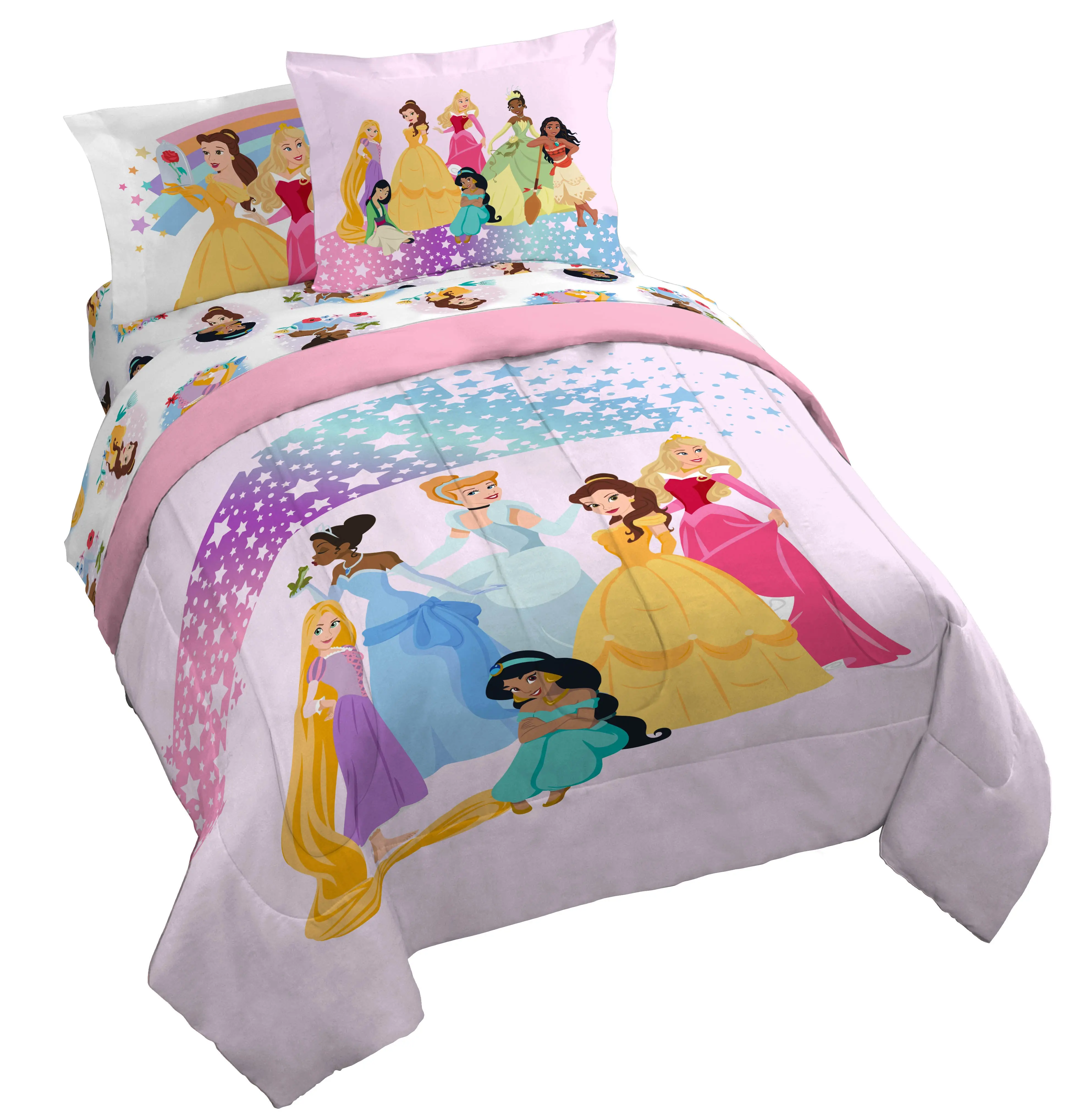 Sunny Side Up Disney Princess Rainbow Stars Bed Set with Sham Sunny Side Up Disney Princess Rainbow Stars Bed Set with Sham