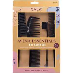 CALA Wheat Straw Comb Set - Black (4 PCS)