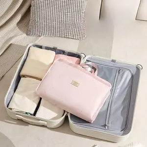 Hanging Packing Cube, Foldable Travel Organizer, Waterproof, Machine Washable, Fits 20" Carry-on, Expandable Packing Cube for Suitcase or Backpack (Pink)