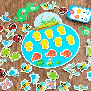 Board game pond number math teaching aid - basic addition and subtraction training toy - for kindergarten early education - suitable for 3 - 6 years old