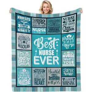 Flannel Blanket | Nurse Flannel Throw Blanket For Women, Perfect RN Nurse Practitioner Nursing Student Gifts, Ideal Nurses Week Presents For Female Nurses | Home & Gift