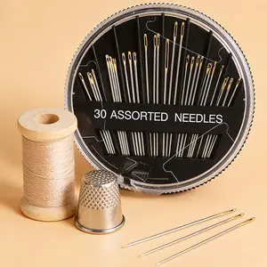 1/2/4Boxs Assorted Hand Sewing Needles Set with Case, Golden Eyed Stitching Needles for Embroidery, Cross Stitch & Craft Repair, Mixed Sizes