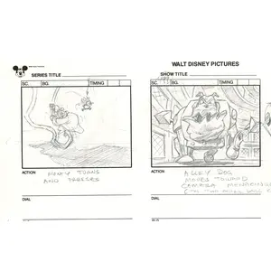 Chip n Dale Rescue Rangers Original Production Animation Storyboard Walt Disney FIRST EPISODE 1988 A123