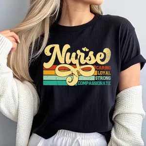 Nurse T-Shirt, Nurses Week Outfit, Nursing Gift, Caring Loyal Strong Nurse Sweater, Nurse Life Hoodie, Nursing Day Tee, Nursing Shirt, CNA ER ICU Tee