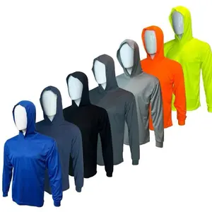7PACKSHIRTS-HiVisibilityultralightweightLongsleevehoodieshirt/polyesterbirdeyeFabricforquickdry