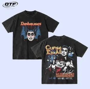 Vintage Danhausen Very Nice Very Evil Washed T-Shirt, Curse Em All Retro 90s Wrestling Graphic Tee, Horror Aesthetic Bootleg Shirt, Heavyweight Oversized Wrestling Tee, Gift for Danhausen Fans, Gothic Streetwear