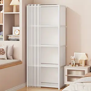 Storage Cabinet, 5-Tier Multifunctional Easy Assembly Organizer, Simple Dustproof Wardrobe & Bookshelf, Space-Saving Home Storage Solution for Bedroom Living Room Office Dormitory, Ideal Holiday Home Essential