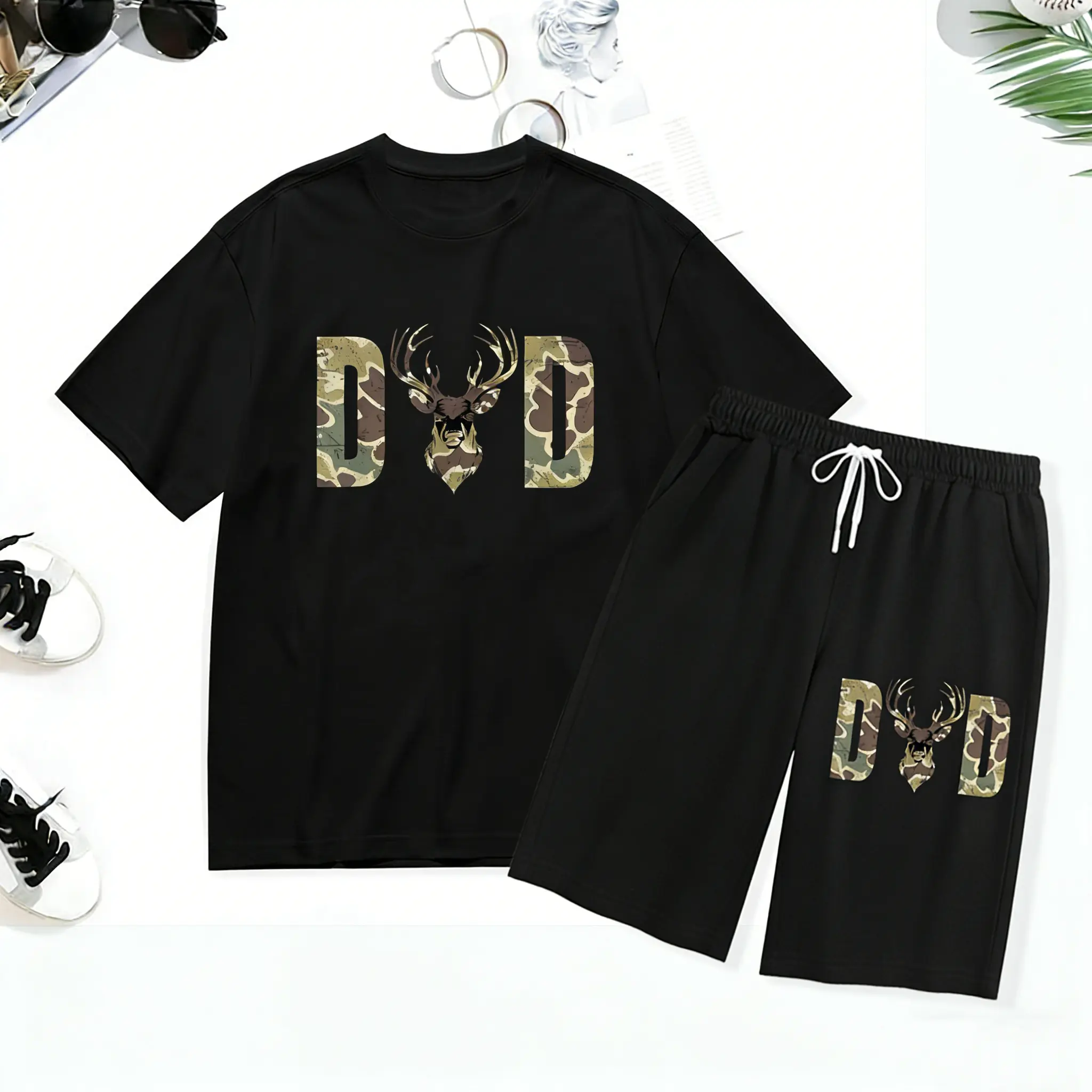 Women's Camouflage Dad Hunting Hoodie - Soft Cotton Pullover Jumper with Deer Graphic, Pockets, Universal Sportswear, Outdoor Casual Sweatshirt, Father's Day Gift