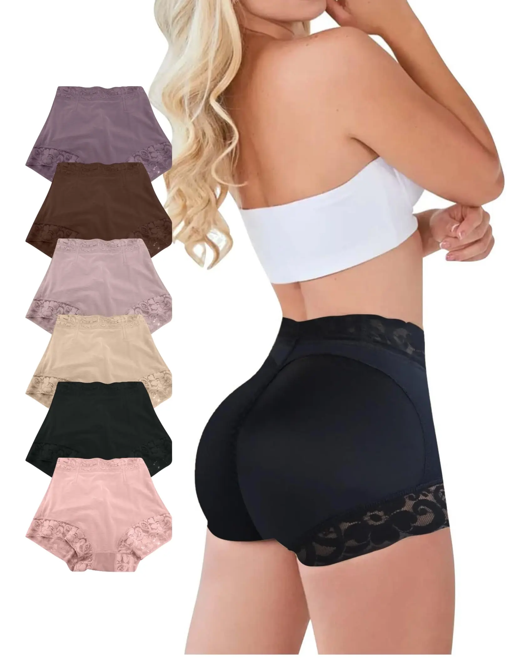 1 Piece Tummy Control Underwear for Women Butt Lifting Shapewear Sexy Lace Panties No Show Elastic Daily Sleep Wear Womenswear Compression short  moldeador High Waist Shaping Underwear