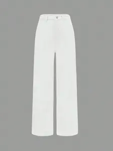 Women's Mid-Waist Straight Leg Jeans, Womenswear, Casual Simple Basic Style, Slim Fit, Perfect for Daily Wear, Streetwear, and Leisure Occasions Bottom Pants, Everyday