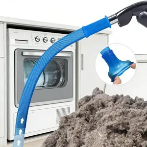 Dryer Vent Cleaner Kit Dryer Lint Vacuum Attachment with Stretch Universal Connector Dryer Vent Cleaning Tool Vacuum Hose Lint Remover,Blue,High Efficiency Dryer Vent Cleaner-Flexible Vacuum Hose&Lint Remover for Deep Lint Removal