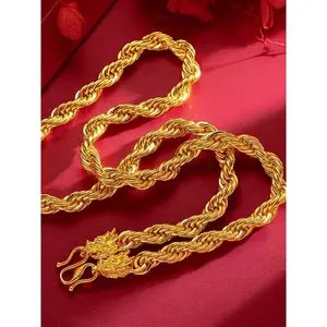 10mm Hip-Hop Rope Chain Trendy Boss Necklace Dragon Year Eye-Catching Dragon Head Braided Chain Men's Dominant Necklace Jewelry Accessory rich staccs jewelry g shock valentines gifts for gf free shipping only gifts for women men's valentine's gifts