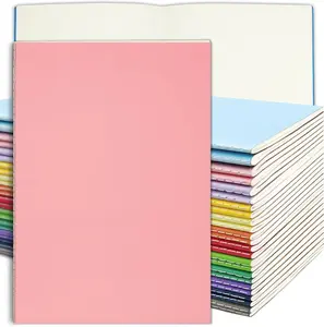 24 Pack Blank Books for Kids - 5.5"x 8.3", 60 Pages - Small Bulk Journals, Girls Notebooks for Drawing & Writing, Sketchbooks with Colorful Soft Cover, Unlined Paper, A5 Travel Size
