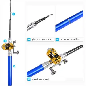 1 meter mini fishing rod with pen fishing rod metal outdoor sports fishing rod portable fishing rod