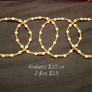 Faux Pearl Elastic Anklets -  for Women's Fashion Jewelry