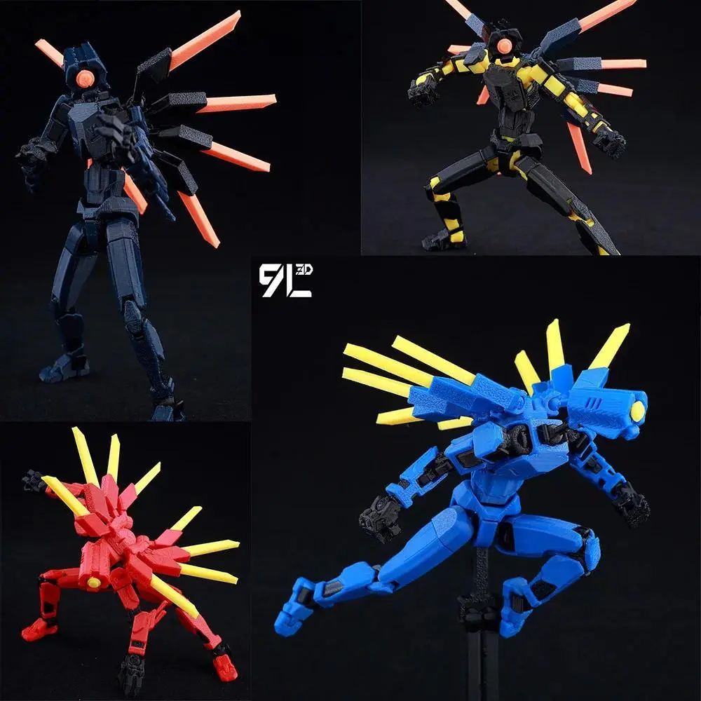 9L3D Printed V1 Series Anime Lucky13 Dummy13 Ultrakill Multi-Jointed Deformable Posing Model Toy, 14cm/5.5inches, Valentine's Day Gift, House Decoration for 12 Years Above, 13-V1-01, 14 Cm