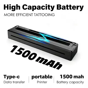 Portable Bluetooth Thermal Printer, 2-in-1 Tattoo Stencil & Student Document Printer with 6PCS A4 Paper & 6PCS Tattoo Transfer Paper, Wireless Mini Printer for Artists, Students & Beginners