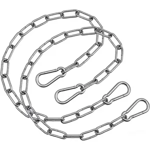 Heavy Duty Stainless Steel 20 Inch Swing Chain with 2 Carabiners Suitable for Boxing Punching Bag Porch Swing Hammock Chair Hanging