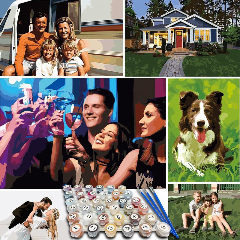 Customize Your Personalized DIY Paint-by-Numbers kit Using a Photo of Your Choice.Great Gift idea for Valentine's Day, Mother's Day, or Father's Day