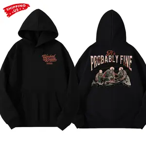 Funny Mechanic Hoodie, It’s Probably Fine Dark Humor Graphic Tee, Workman Blue Collar Hoodie for Mechanics & Technicians, Gag Gift for Car Guys or Workers