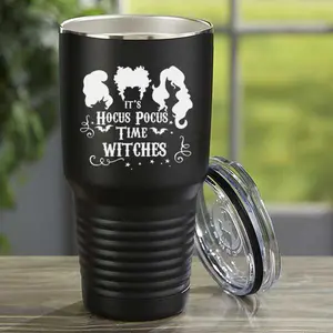 Hocus Pocus Halloween Engraved 30 oz Tumbler It's Hocus Pocus Time Witches