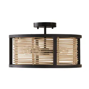 Rico Four Light Semi Flush Mount Flat Black