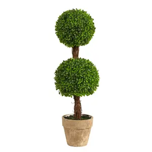 2.5’ Boxwood Double Ball Topiary Artificial Tree (Indoor/Outdoor) 2.5’ Boxwood Double Ball Topiary Artificial Tree (Indoor/Outdoor)