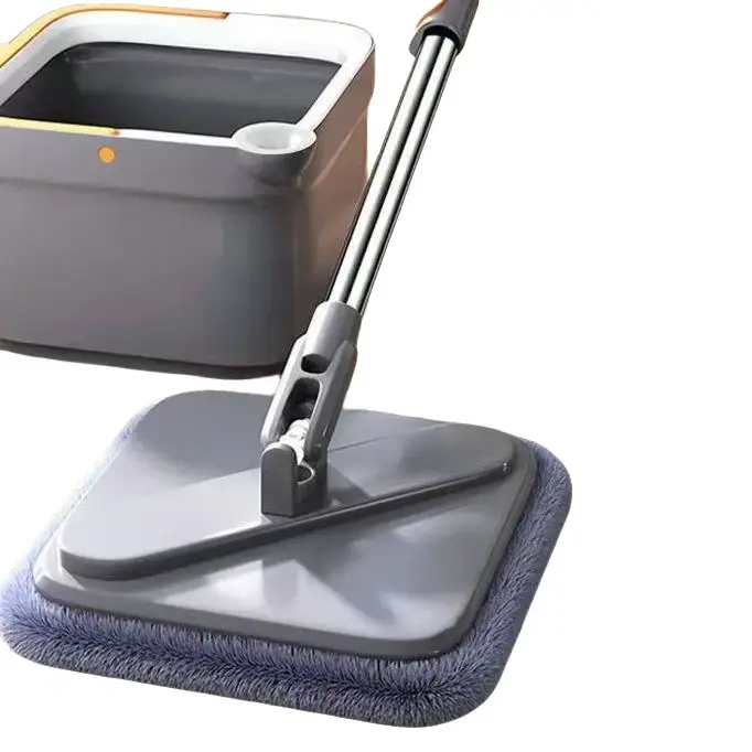 "Revolutionize Cleaning: Self-Separating Spin Mop & Bucket - 360° Rotating Wringer for Hardwood, Tile, Marble (Gray) - Eco-Friendly & Efficient!"