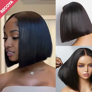 RECOYA Blunt Cut super double drawn  Bob Wig 5x5/7x6 High Density 220% / 250% Precut Lace  for Women