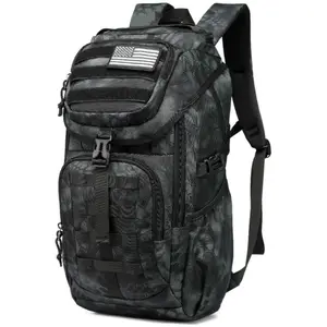 Wotony Tactical Assault Pack Backpack Molle Military Backpack Outdoor Hiking Camping Rucksack Waterproof backpack for men (Black, 25L)