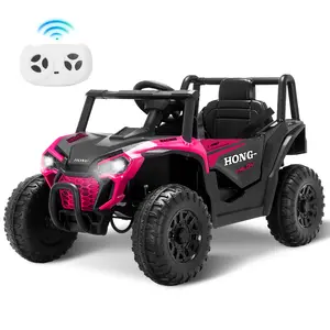 12V Kids Ride on Car, Battery Powered Electric UTV Truck with Parent Remote Control, Bluetooth, Music, LED Light, 3 Speeds, Soft Start, Safety Belt, Horn, Ride on Toys for Boy GIRL