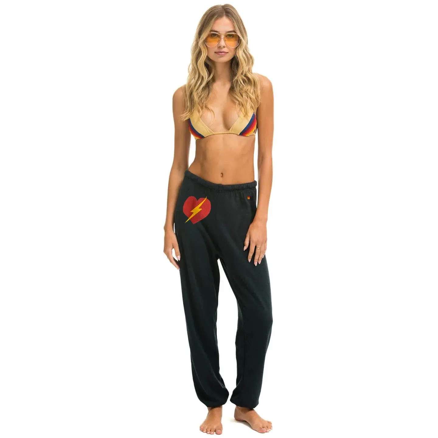 BOLT HEART SWEATPANTS - CHARCOAL