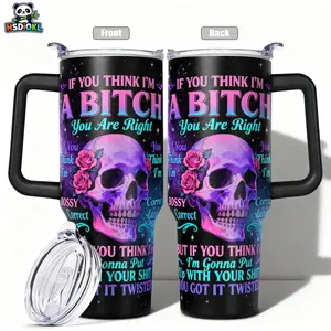 Stainless Steel Insulated Tumbler with Lid, 40oz 30oz 22oz 20oz 14oz, Double Wall Vacuum Insulated Water Bottle Hot Cold 24 Hours, Leakproof Travel Mug Skull Roses Galaxy Gift for Women Men Kids, Insulated Travel Drinkware