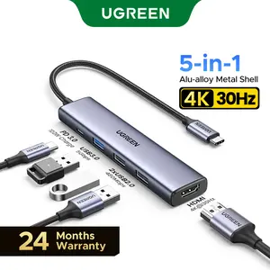 UGREEN 5-in-1 USB-C Hub, 4K HDMI Adapter with 100W PD, 3 USB-A Ports, USB-C Dongle for MacBook Pro2017-2025,MacBook Air2018-2025, iPadPro 2021/2022/2024/2025, iPhone 15/16/17 Series, Samsung Galaxy S25/S24,XPS, ThinkPad
