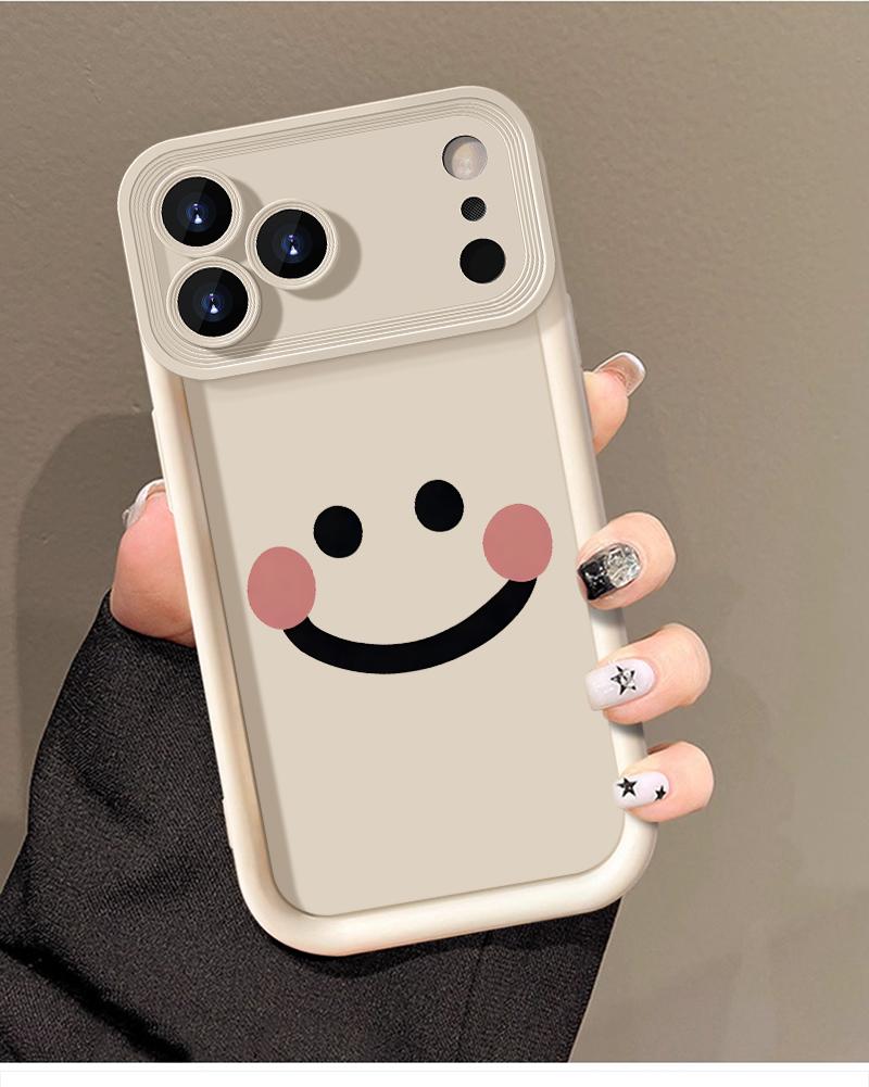 Cute Smiley Face Pattern Phone Case，Compatible with iPhone 11/12/13/14/15/16/17 Pro Max, 14/15/16 Plus, X, & XS Max models.   Shockproof full-coverage soft case.