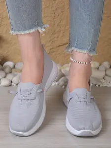 Women's Knitted Mesh Breathable Sneakers Soft Sole Lightweight Casual Walking Shoes Comfortable Non-Slip Lace-Up Design All-Season Footwear