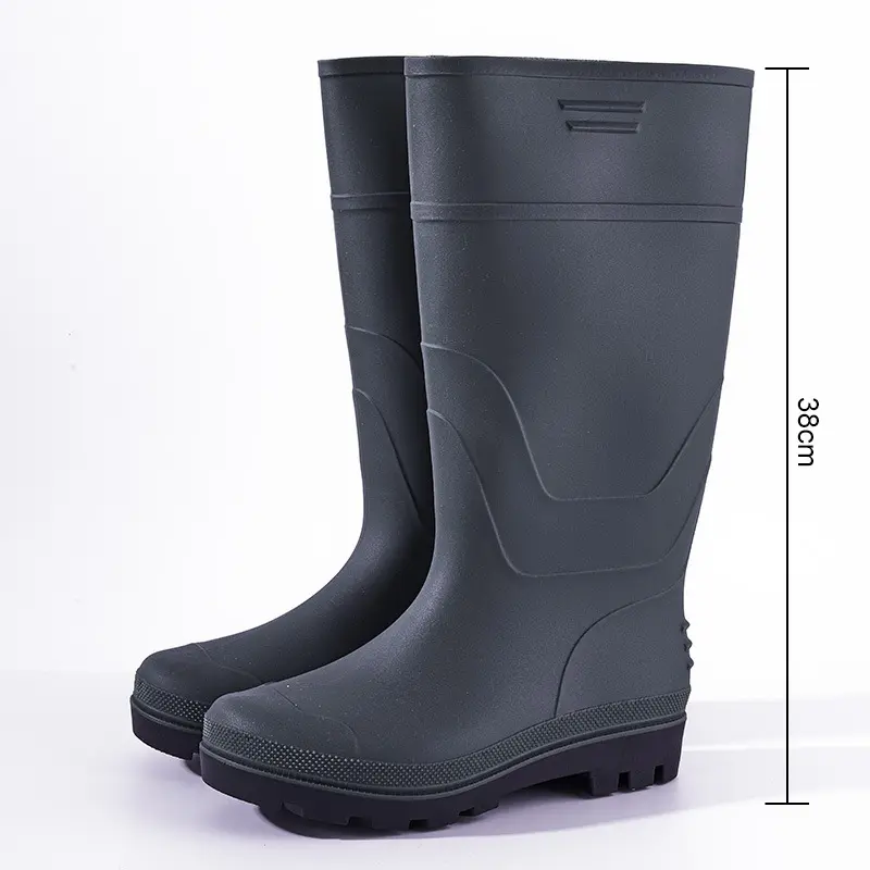 Men's Lightweight High-Top Rain Boots | PVC Slip-On Mid-Calf with Traction Sole for Outdoor, Fishing, Gardening & Farm Work - All-Season Comfort, Footwear Men's Lightweight High-Top Rain Boots | PVC Slip-On Mid-Calf with Traction Sole for Outdoor, Fishing, Gardening & Farm Work - All-Season Comfort, Footwear