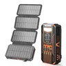 SOARAISE 48000mAh Solar Charger Power Bank, Wireless Portable Charger with 4 Built-in Cables & 7 Outputs,15W Fast Charging Portable Power Bank with USB C, Battery Pack with Flashlight for All Mobile Devices,back to school,back to school haul