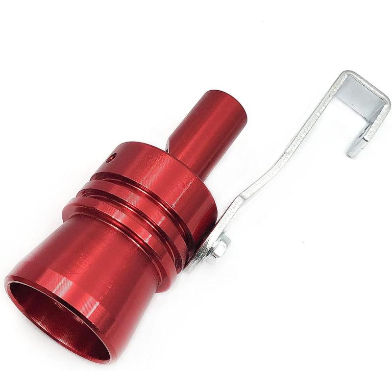2pcs XL Size Aluminum Alloy Universal Turbo Sound Exhaust Muffler Pipe Whistle Car Roar Maker Red 8-inch