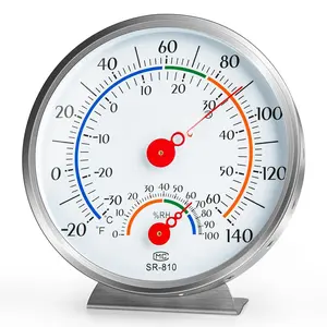Indoor Outdoor Thermometer Hygrometer, Large Dial  Wall Mount - Accurate & Easy to Read for , Garden, Patio, Greenhouse, Farmhouse Decor by