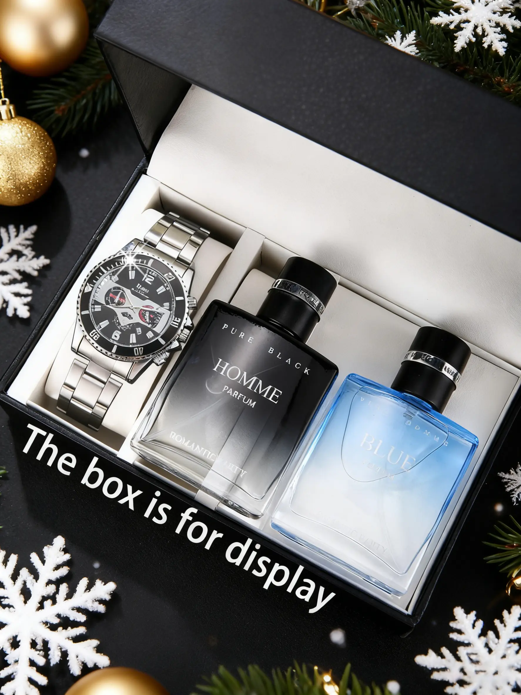 Men's Business & Perfume Set, Including, Perfume & Bracelet, Trendy All-match & Exquisite Watch Set, Perfume Gift Sets for Birthday Gift