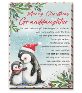 Christmas Card for Granddaughter, Granddaughter Merry Xmas Cards with Envelope and Seal, Granddaughter Gift Idea