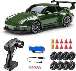 2.4GHz High-Speed RC Drift Car, 1:24 Scale 4WD, with LED Lights and Dual Batteries. Classic futuristic design, three-zone lighting, dual-mode racing. Remote Control Drift Pickup Truck,high speed rc car ideal gift for Easter,cool stuff for teen boys