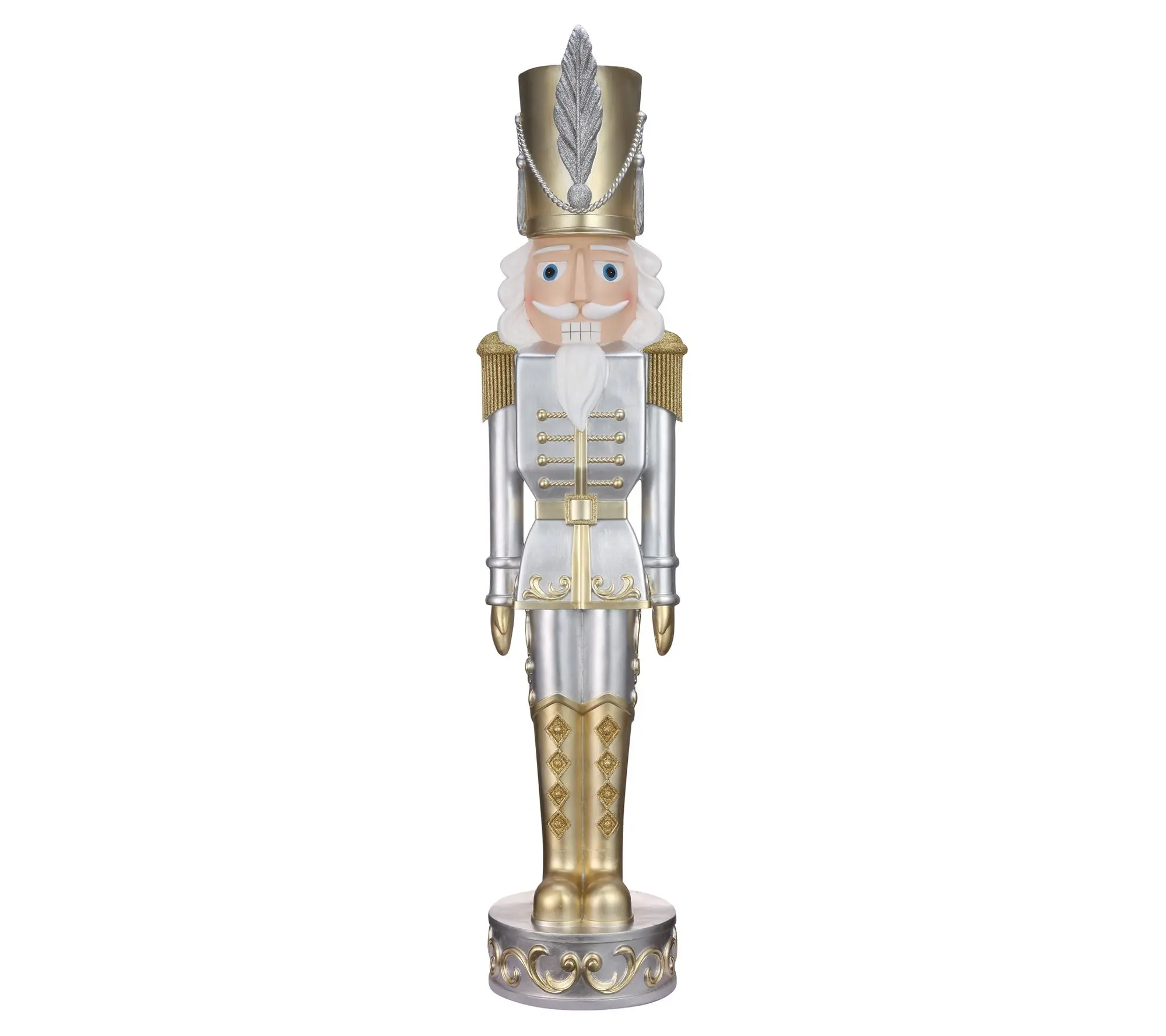Haute Decor 48" Gold and Silver Christmas Nutcracker Haute Decor 48" Gold and Silver Christmas Nutcracker